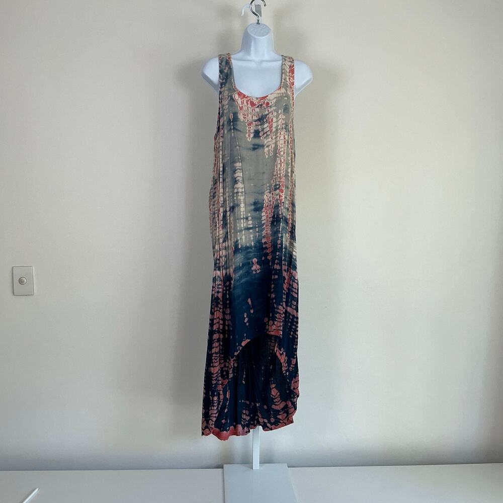 Vintage Y2K Hard Tail Forever Tie Dye High-Low Maxi Dress Small Boho